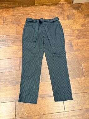 Banana Republic Black Pinstripe Pants with Waist Tie